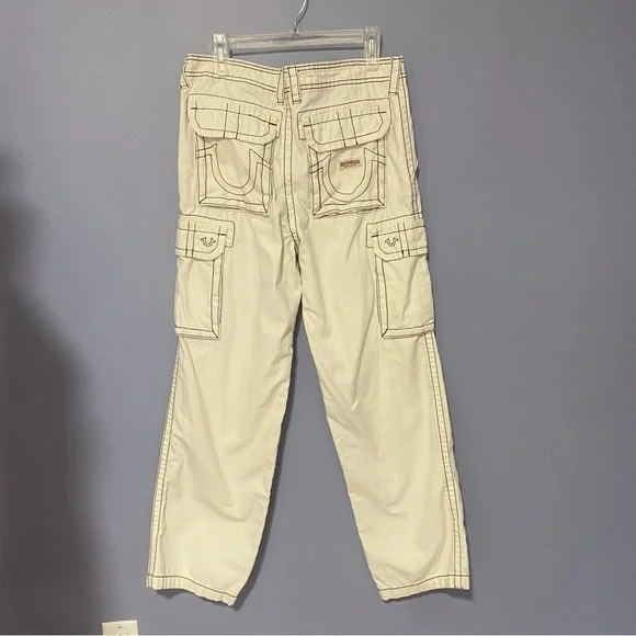 True Religion Cream Jeans military cargo big t - Picture 10 of 16